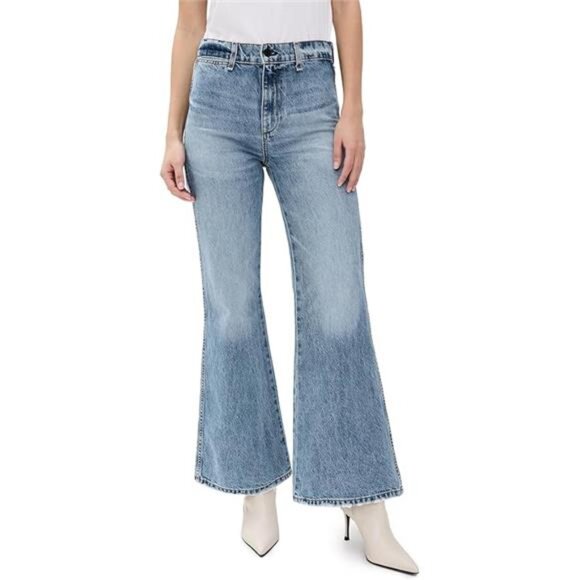 ASKK NY Blondie Jeans Indie Sleeze High Cropped Flare Off Duty West Village Girl - Picture 7 of 7